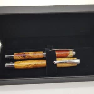 Stiftebox schwarz klappbar Lederoptik für 1 oder 2 Stifte