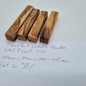 Set Penblank 4St. gestockte Quitte stabilisiert 20mm x 20mm x 100 - 125mm