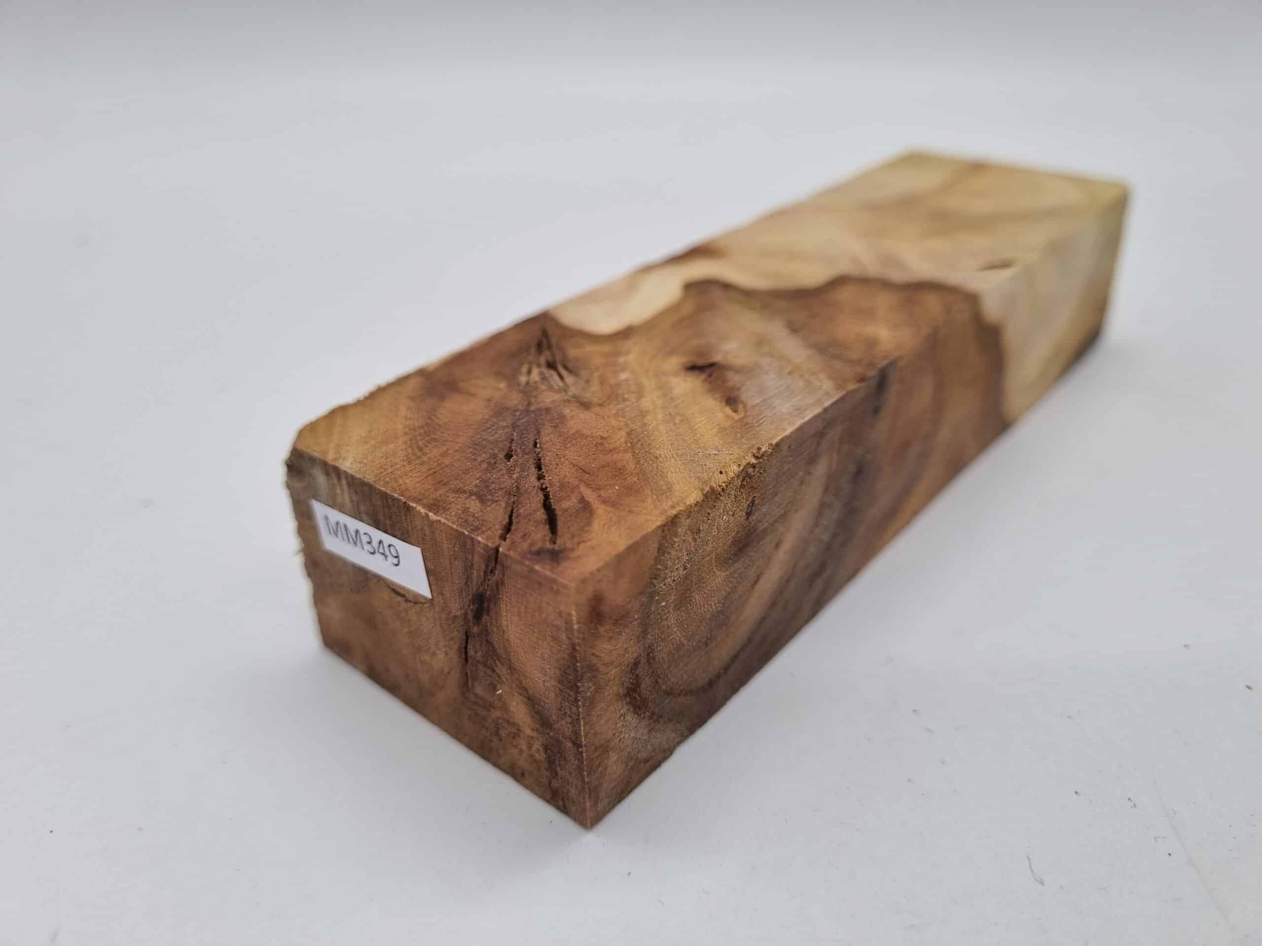 MM349 Griffblock Ulme Rüster stabilisiert 40mm x 29mm x 140mm