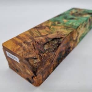 MM649 Griffblock Kastanienknolle grün bernstein stabilisiert 42mm x 30mm x 150mm