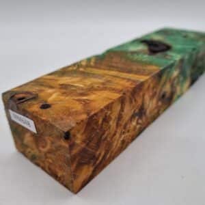 MM648 Griffblock Kastanienknolle grün bernstein stabilisiert 42mm x 30mm x 150mm