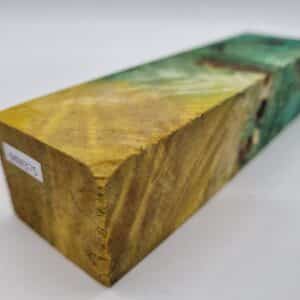 MM375 Griffblock Kastanienknolle grün gelb stabilisiert 42mm x 32mm x 145mm