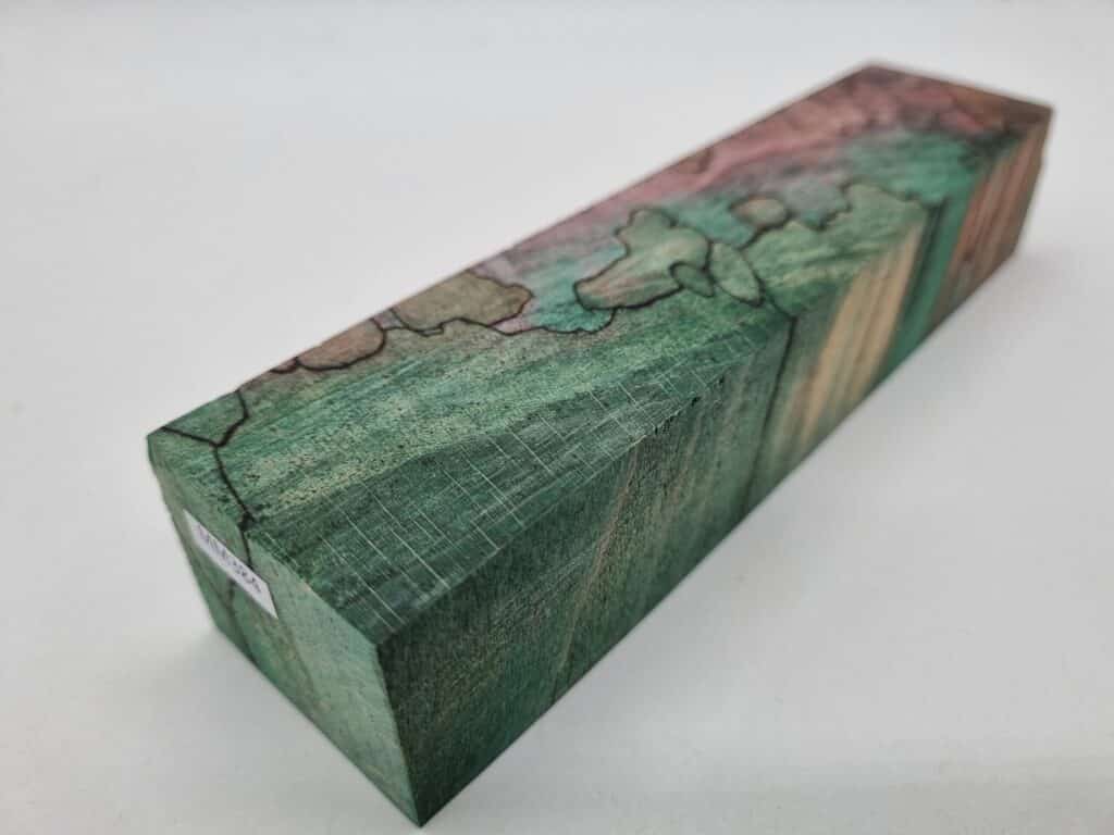 MM384 Buche c-cut gestockt grün rot stabilisiert 42mm x 33mm x 170mm