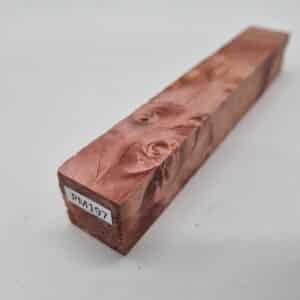 PM197 Kastanie Maserknolle Penblank rot stabilisiert 20mm x 20mm x 120mm