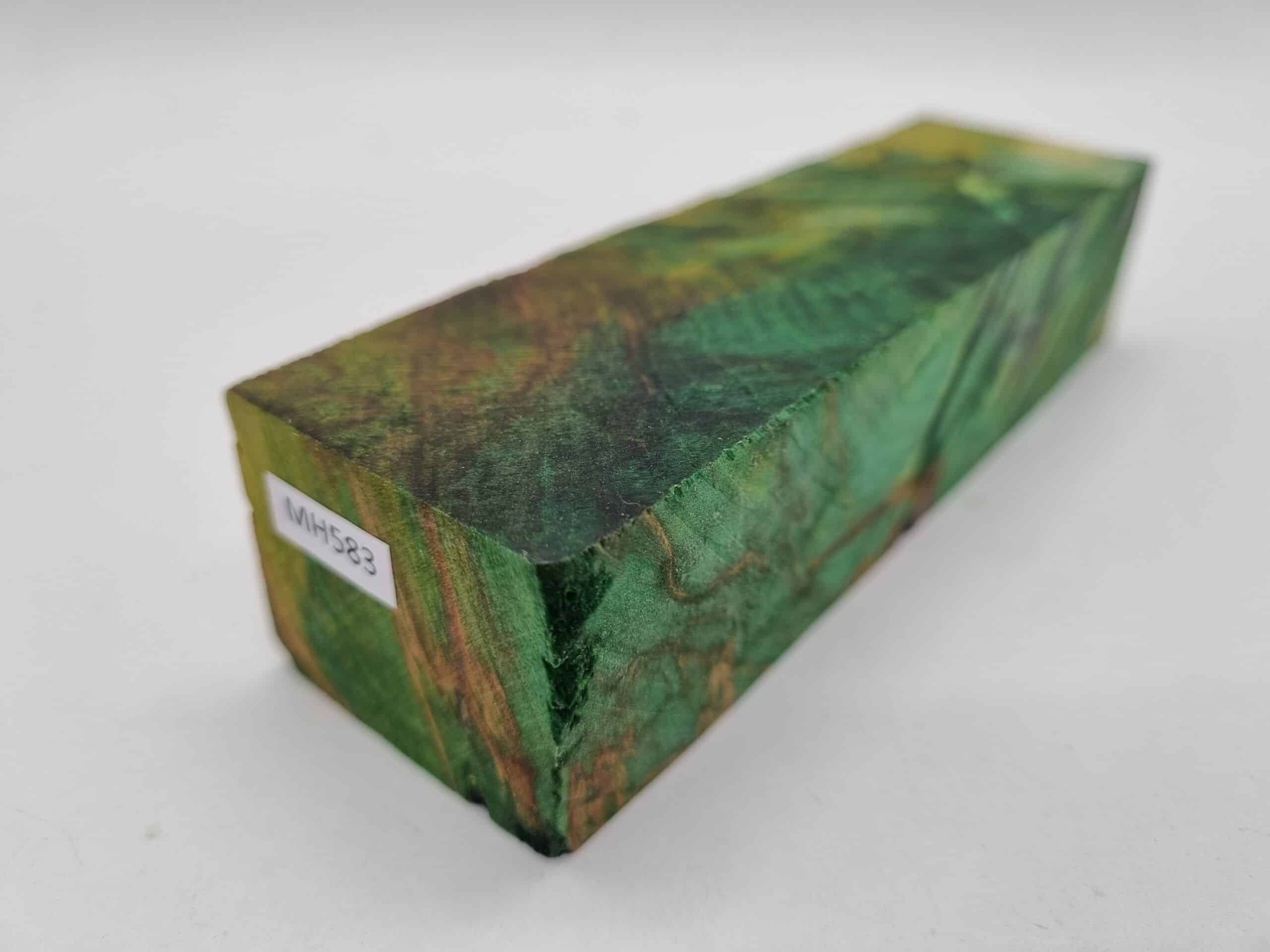 MM583 Griffblock Kastanienknolle grün gelb stabilisiert 40mm x 30mm x 135mm