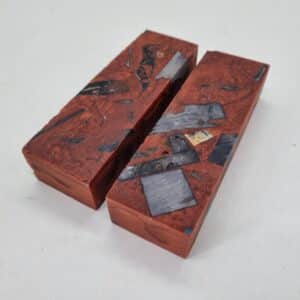 Griffblock stabilisierte Holzreste Kupferrot 44mm x 28mm x 130mm