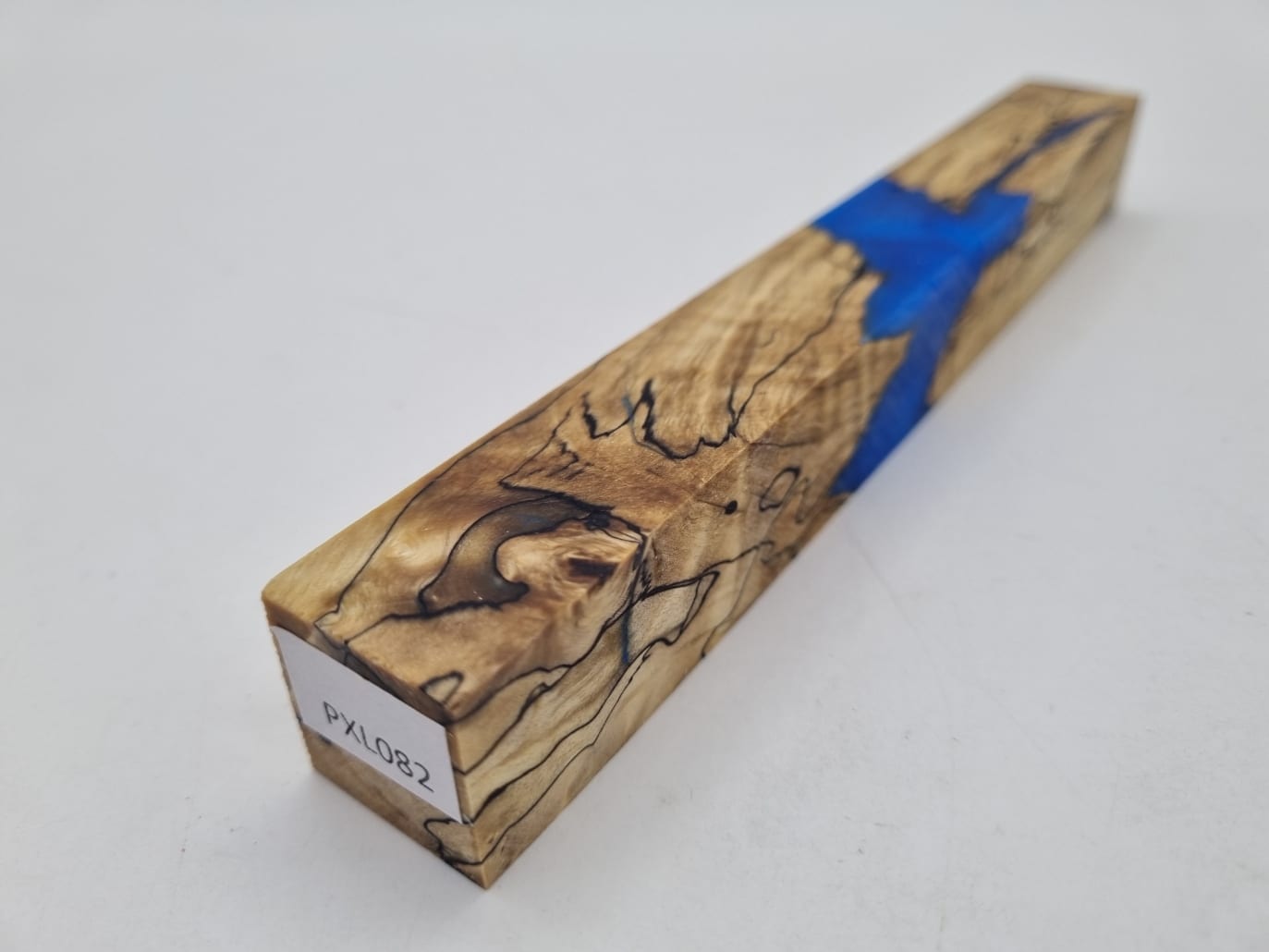 Penblank PXL082 Kastanie leicht geriegelt gestockt natur/blau 22mm x 22mm x 175mm