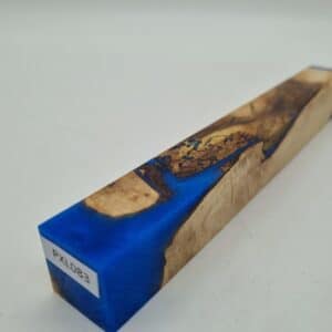 Penblank PXL083 Esche leicht geriegelt gestockt natur/blau 22mm x 22mm x 175mm