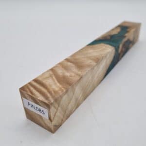 Penblank PXL085 Esche leicht geriegelt gestockt natur/grün 22mm x 22mm x 175mm