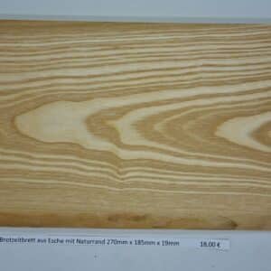 Brotzeitbrett aus Esche mit Naturrand 270mm x 185mm x 19mm