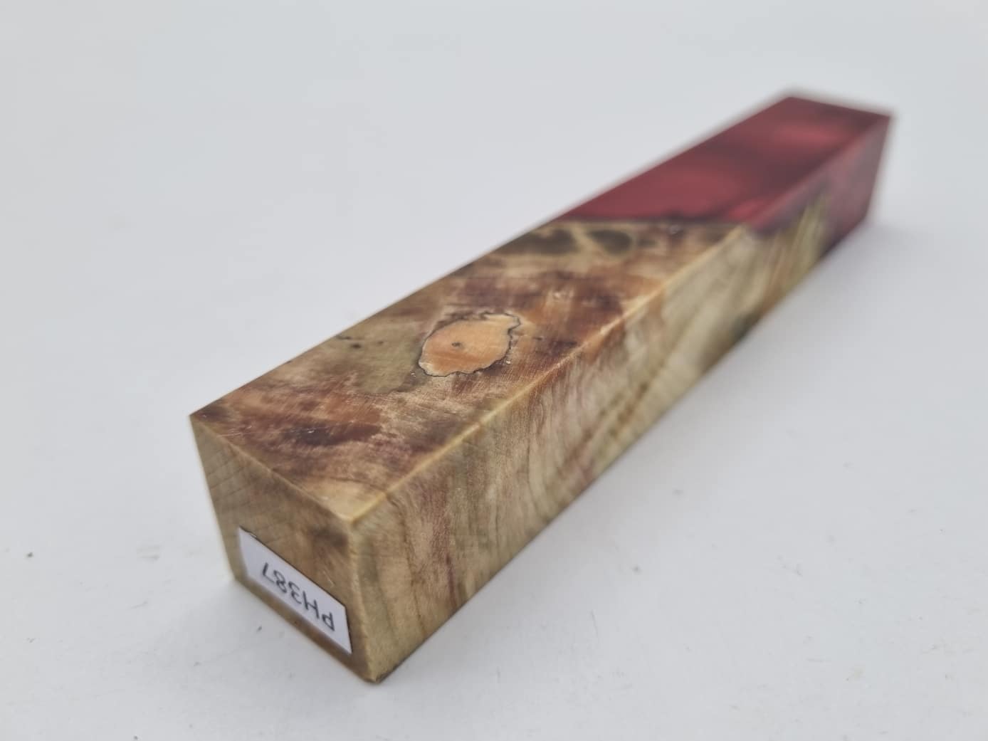 PH387 Penblank Hybrid Kastanienknolle natur rot 20mm x 20mm x 130mm – Bild 2