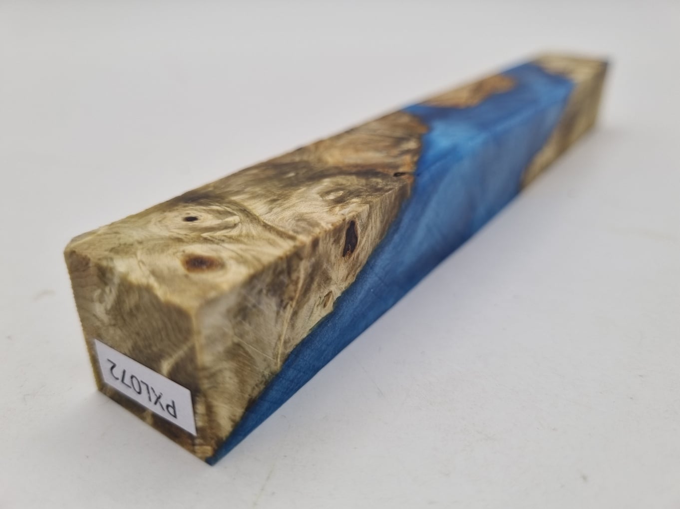 Penblank PXL072 Kastanie Maserknolle natur/blau 22mm x 22mm x 175mm – Bild 2