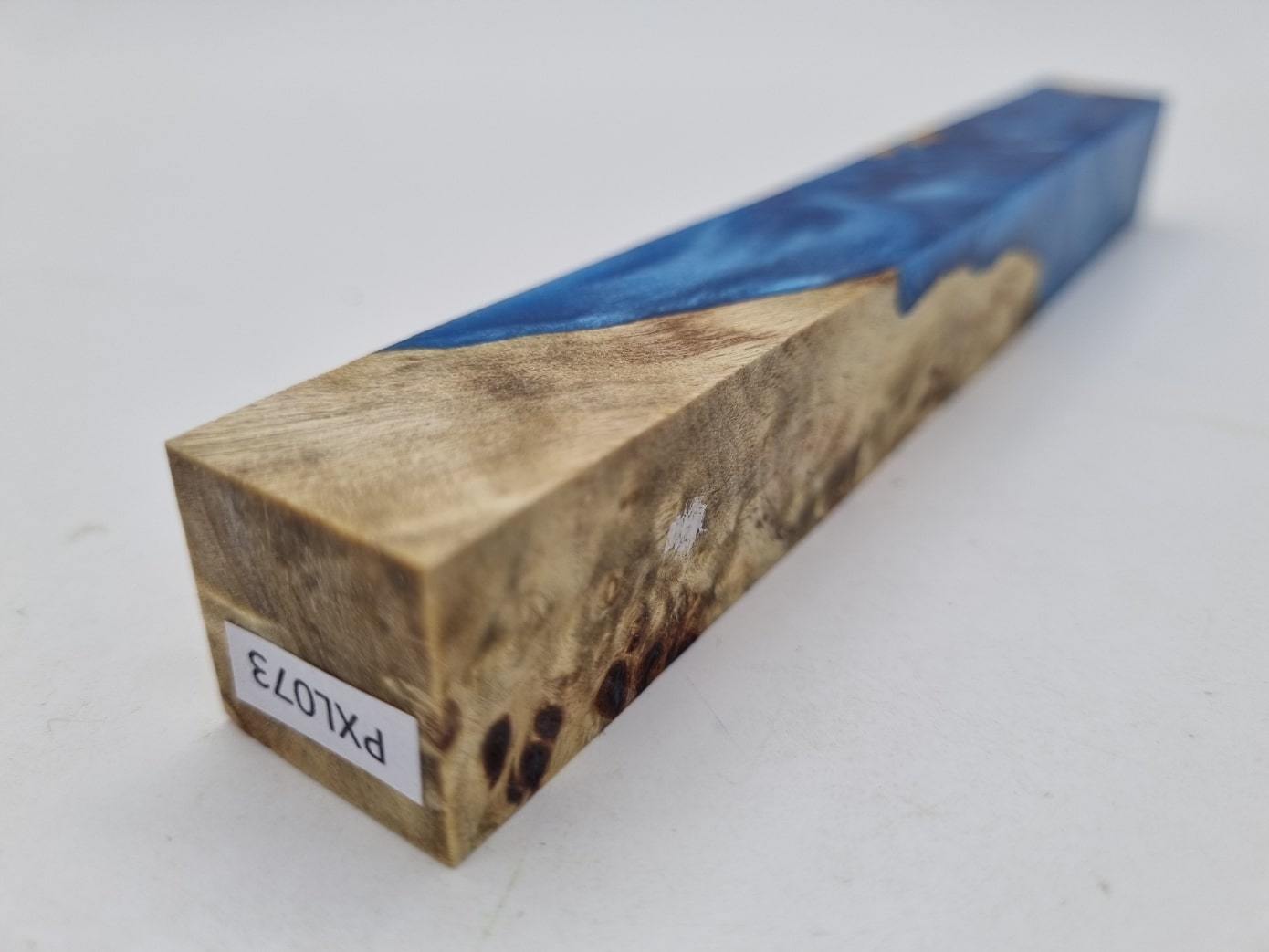 Penblank PXL073 Kastanie Maserknolle natur/blau 22mm x 22mm x 175mm – Bild 2