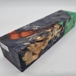 MH533 Kastanie Maserknolle gestockt schwarz türkis rot 38mm x 28mm x 150mm