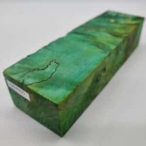 MM655 Griffblock Kastanienknolle Grün Gelb stabilisiert 42mm x 30mm x 135mm