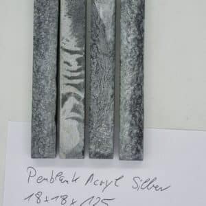 Penblank Acryl silber 18mm x 18mm x 125mm