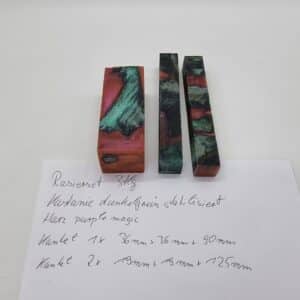 Rasierset 3tlg.  Kastanie Hybrid grün/purple