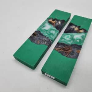 SP114 Schalenpaar Kastanie schwarz weiß grün 40mm x 12mm x 150mm