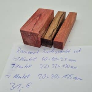 Rasierset Buche gestockt rot stabilisiert 3 Teilig