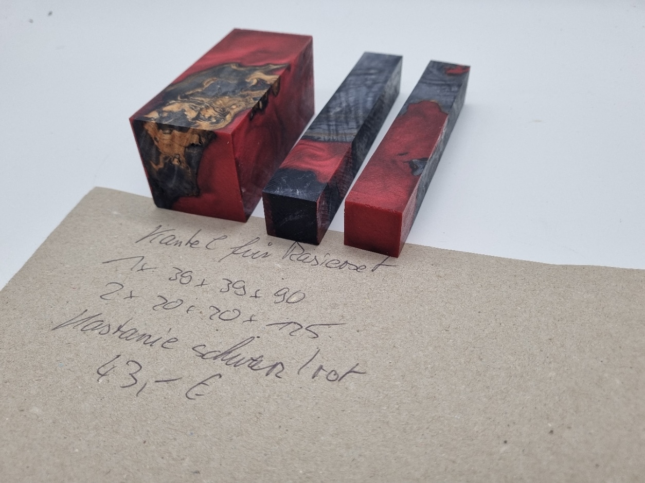 Rasierset 3tlg. Kastanie Hybrid schwarz/ rot