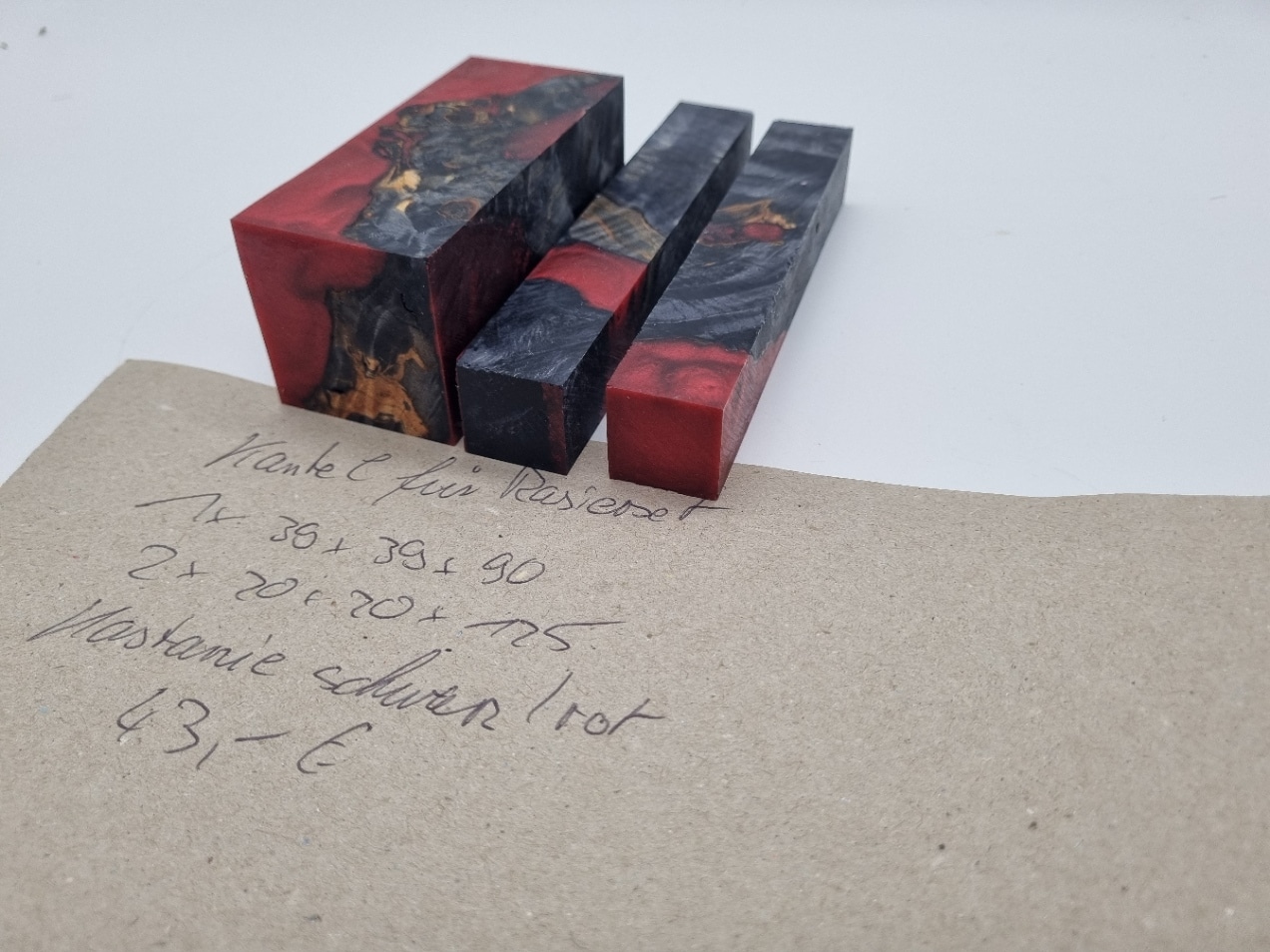 Rasierset 3tlg. Kastanie Hybrid schwarz/ rot – Bild 2